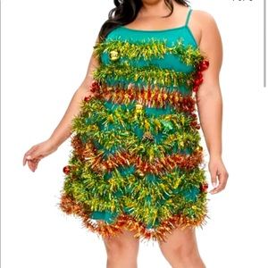 white christmas dresses Plus Size Christmas Tree Poncho by Bonton main image 0